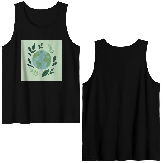 Earth and Leaves Eco Print Double Sided Tank Tops
