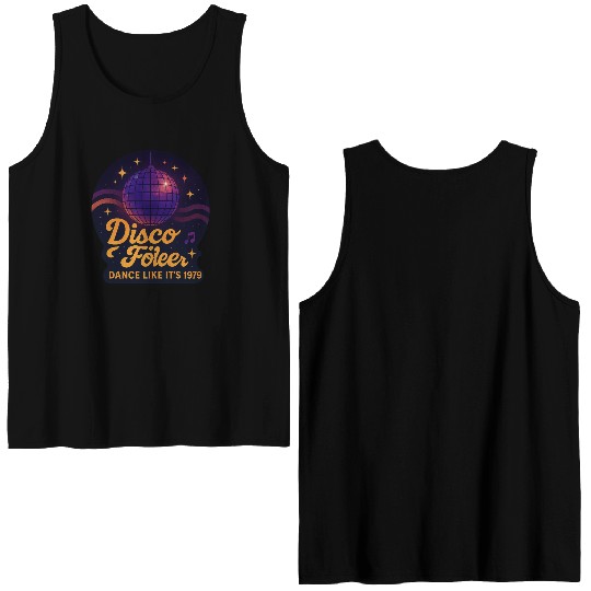 Disco Foiler 1970s Dance Double Sided Tank Tops