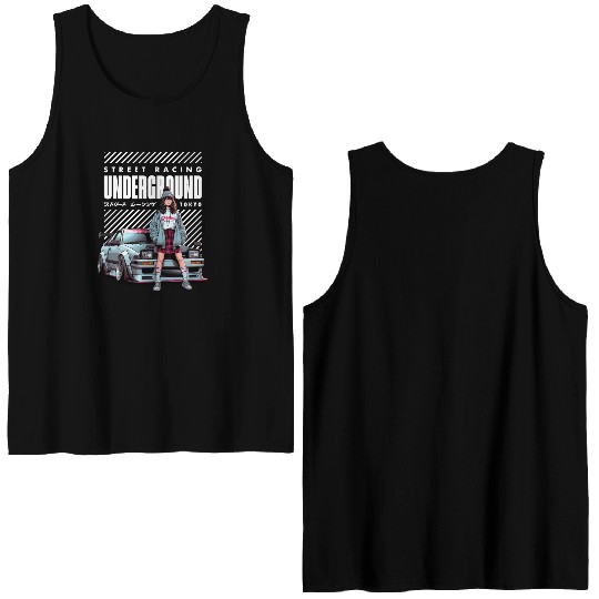 Japanese Underground Street Racing - JDM Car Double Sided Tank Tops