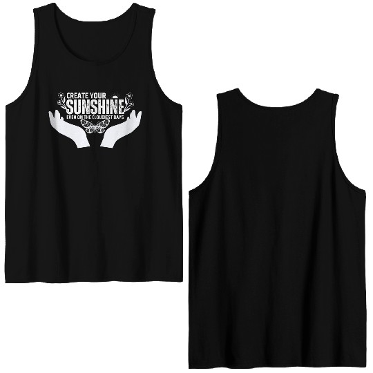 Hopeful Sunshine Motivational Quote Double Sided Tank Tops