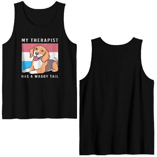 Therapy Dog Lover Psychology Therapist Double Sided Tank Tops