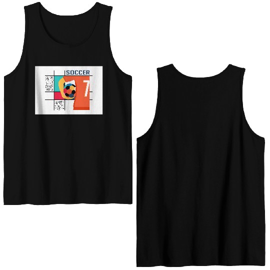 Soccer Player with Ball Graphic Double Sided Tank Tops