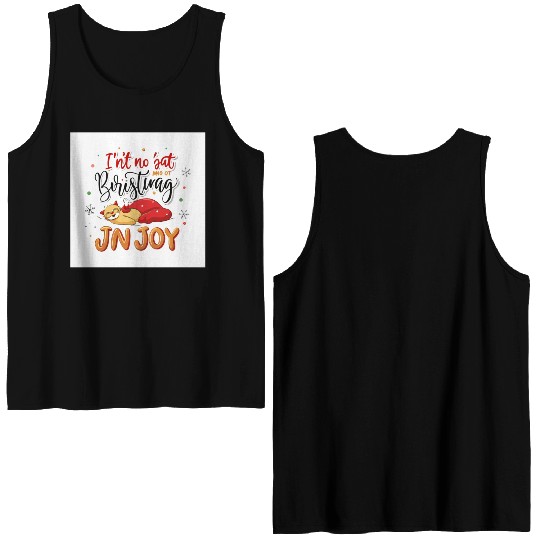 Festive Cat Joy Christmas Design Double Sided Tank Tops