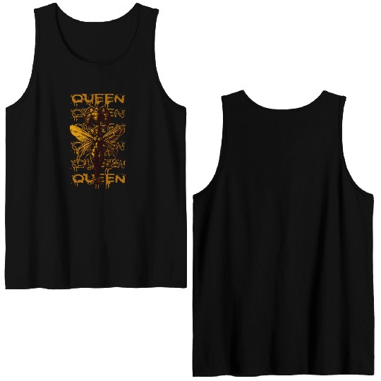 Queen Bee Warrior – Dark Fantasy Insect Art Double Sided Tank Tops