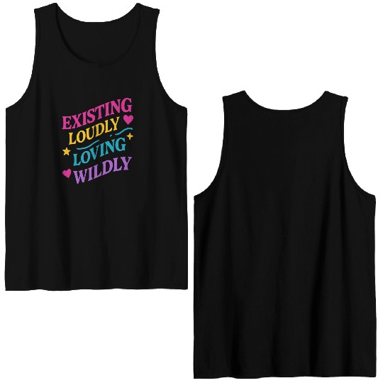 Queer Pride Queer Joy LGBTQ+ Affirmation Trans Double Sided Tank Tops