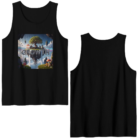 Floating Island Growth Illustration Double Sided Tank Tops