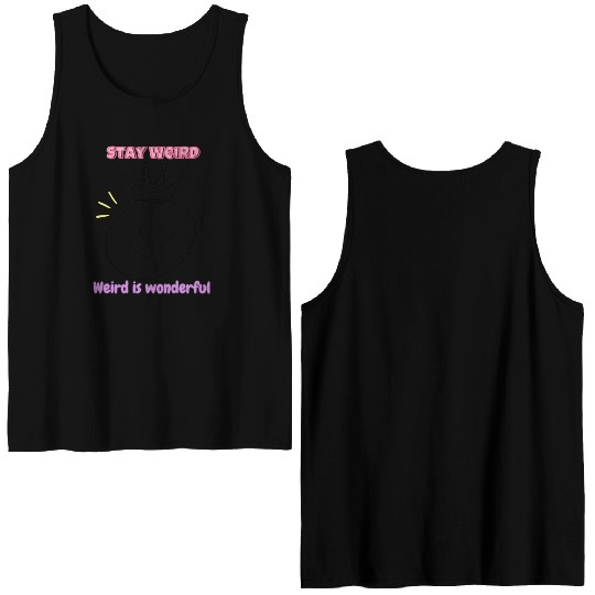 Stay Weird Smile Crown – Cute Pastel Aesthetic  Double Sided Tank Tops