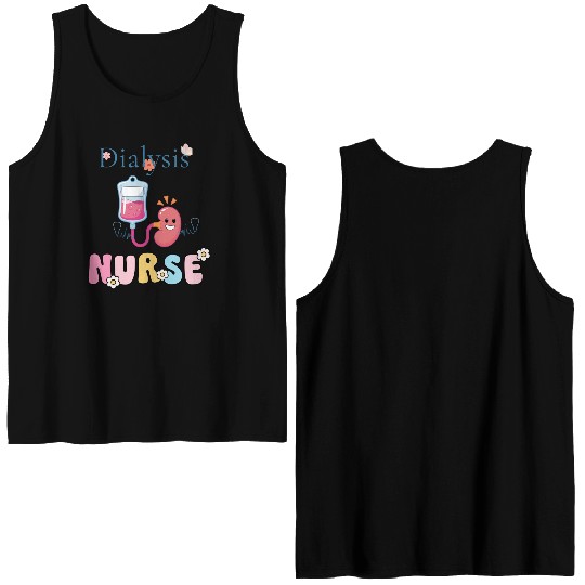 Dialysis Nurse Illustration Double Sided Tank Tops