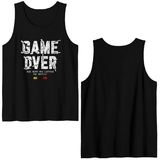 Game Over Rise Continue Banner Double Sided Tank Tops