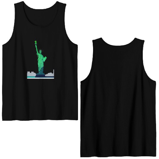 Modern Minimal Statue of Liberty – New York Icon Double Sided Tank Tops