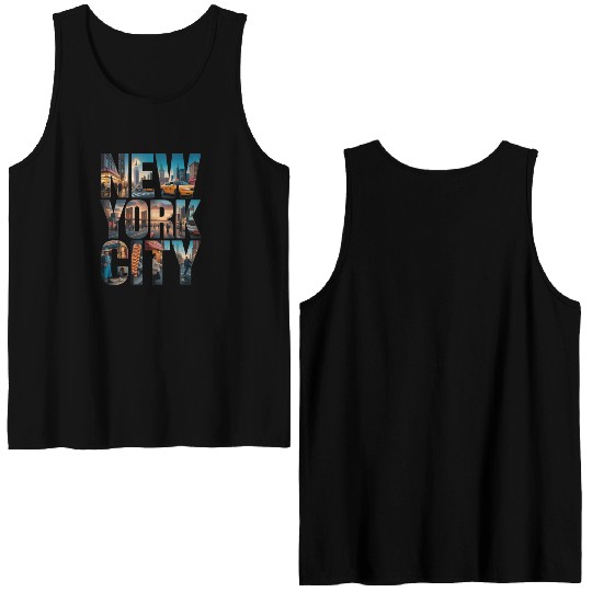 New York City Skyline Collage Double Sided Tank Tops