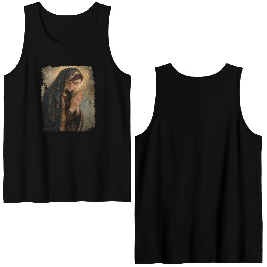 Saint Mary Praying Mother of Jesus Double Sided Tank Tops