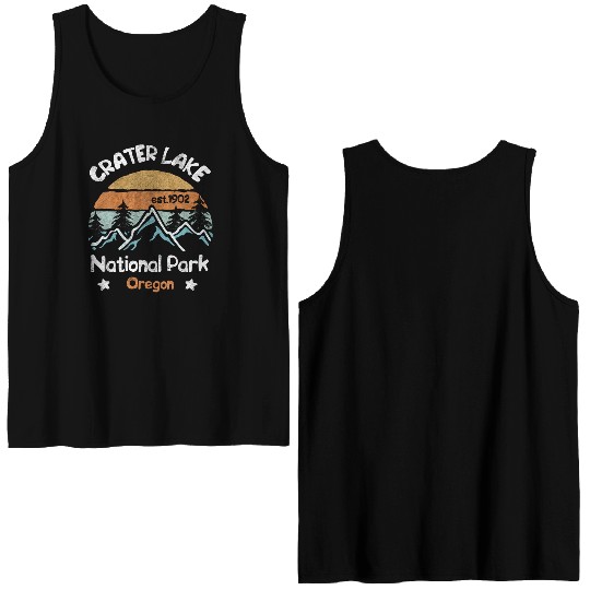 Crater Lake Oregon US National Park Camping Hiking Double Sided Tank Tops