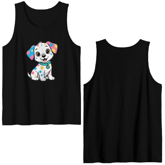 Colorful Puppy Design Double Sided Tank Tops