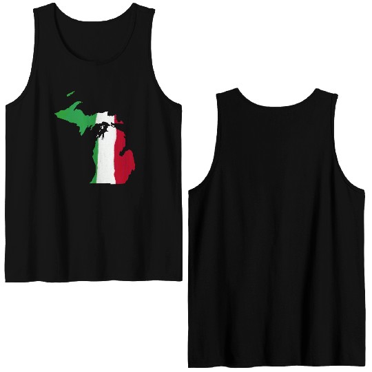 Michigan Italian Italy Flag Pride Double Sided Tank Tops