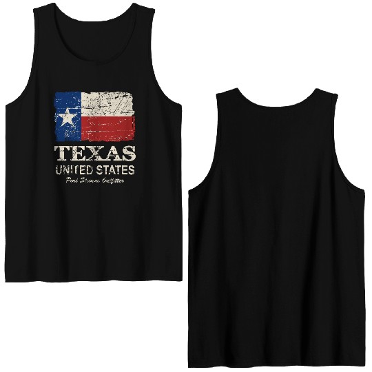 Texas Flag - Vintage Look Double Sided Tank Tops