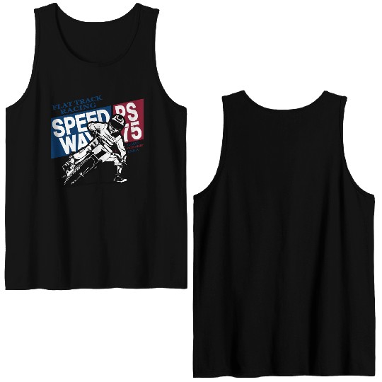 Flat Track Rider - Speedway Racing Double Sided Tank Tops
