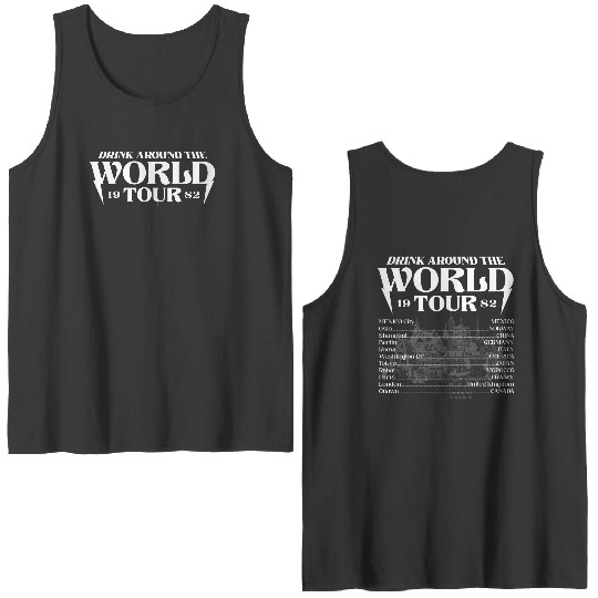 Disney  Double Sided Tank Tops, Epcot World Tour 1982 Double Sided Tank Tops, Drinking Around The World