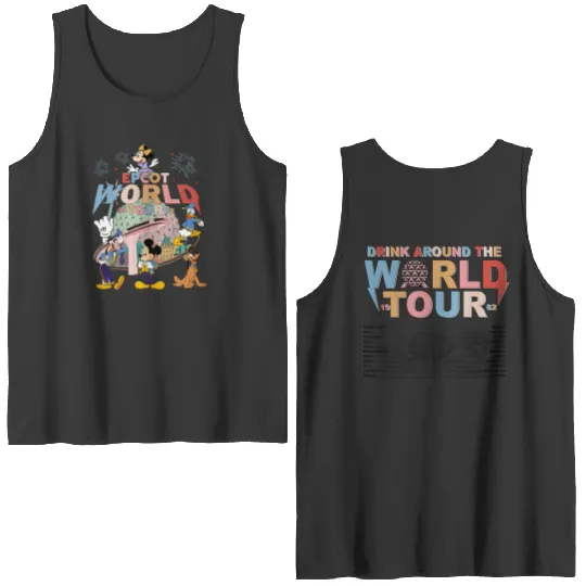 Disney Epcot World Traveler Double Sided Tank Tops, Mickey Epcot Drinking Around The World