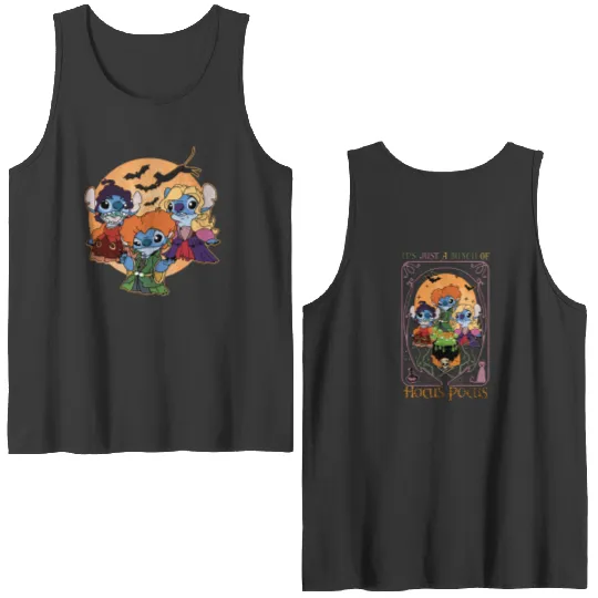 Disney Stitch Hocus Pocus Double Sided Tank Tops, Just A Bunch Of Hocus Pocus Tarot Card