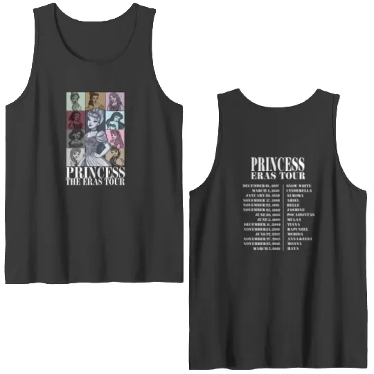 Princess Eras Tour Double-Sided Disney Double Sided Tank Tops, Disney Princess Double Sided Tank Tops, Midnights Double Sided Tank Tops
