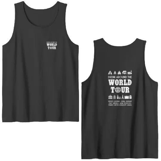 Drinking Around the World Double Sided Tank Tops, Disney Drinks Double Sided Tank Tops, World Traveler Double Sided Tank Tops