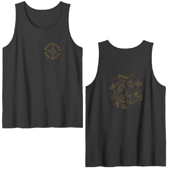 Disney Peter Pan Never Land Map Graphic Double Sided Tank Tops, Peter Pan Double Sided Tank Tops