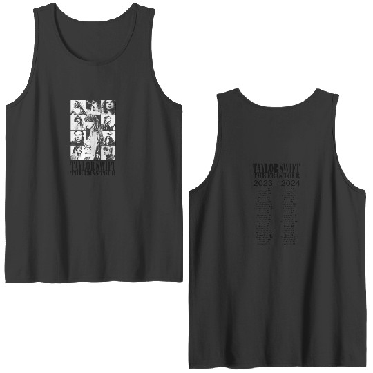 Discover Taylor The Eras Tour Black & White Tour Double Sided Tank Tops