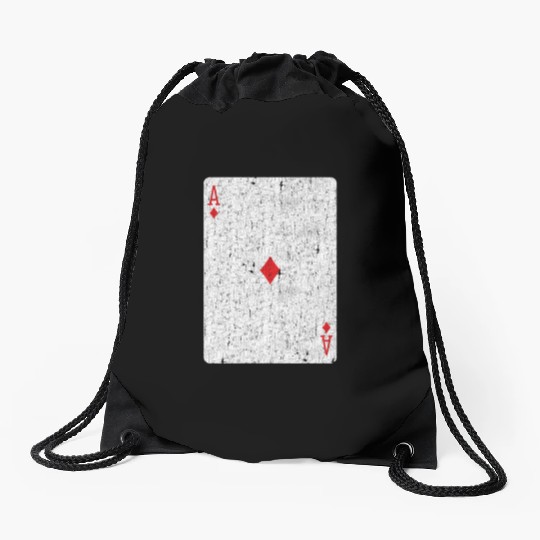 ace of diamonds playing card Drawstring Bags