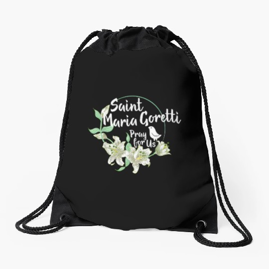 St. Maria Goretti Purity Catholic Saints Lily Symb Drawstring Bags