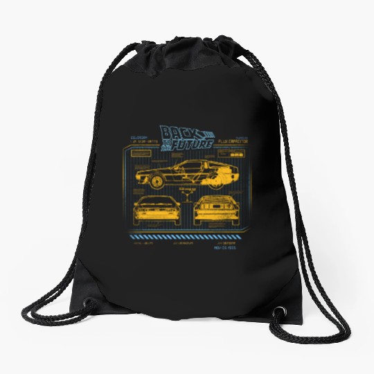 Back To The Future 35Th Anniversary Delorean Drawstring Bags