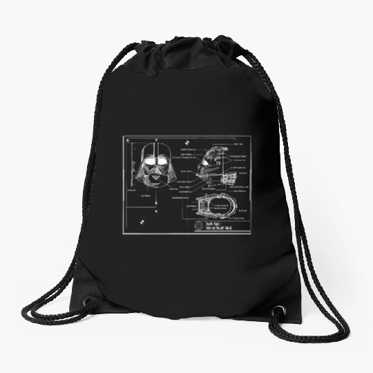 darth vader star wars blueprint Drawstring Bags