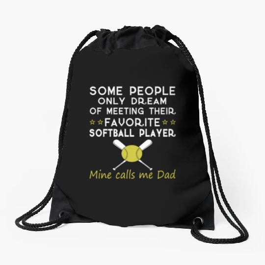 SOFTBALL DAD Drawstring Bags