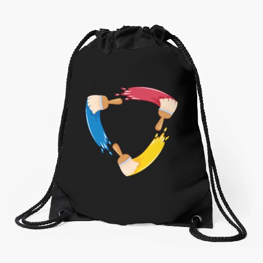 Painting brushes art Drawstring Bags