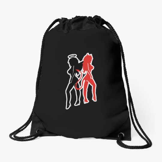 Angel Devil Sexy Woman Drawstring Bags