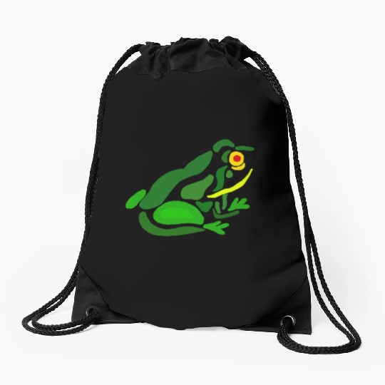 Funky Frog Abstract Art Drawstring Bags