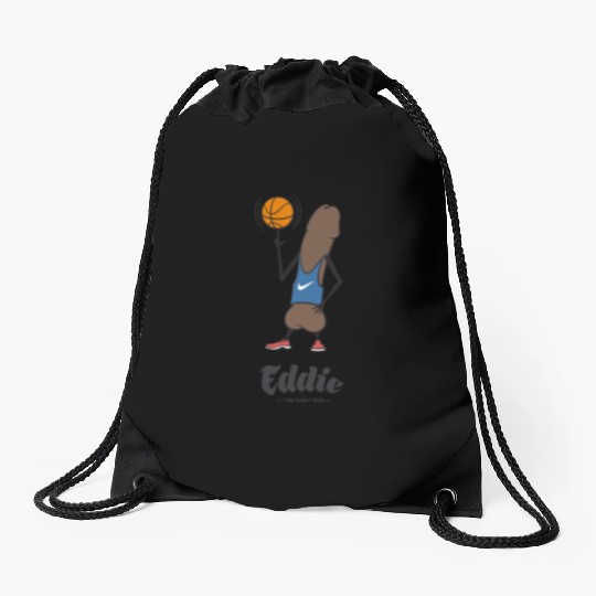 Eddie Funky Dick Basketball Drawstring Bags
