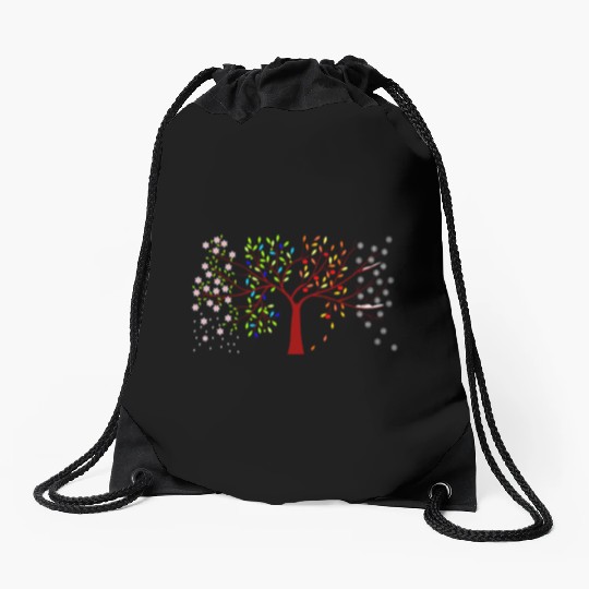 four seasons tree Drawstring Bags
