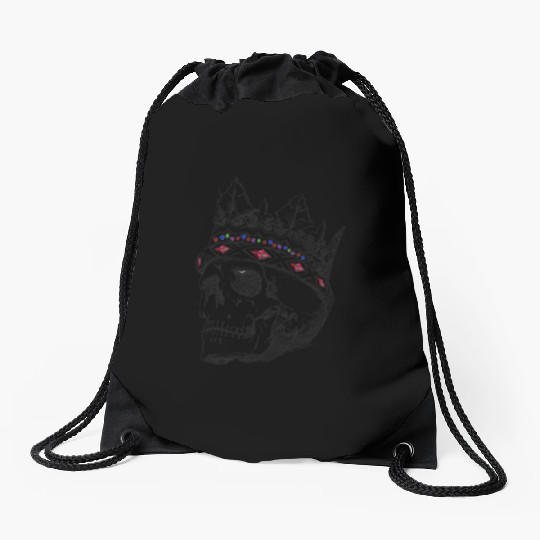 Royal Skull with Gems in Crown Drawstring Bags