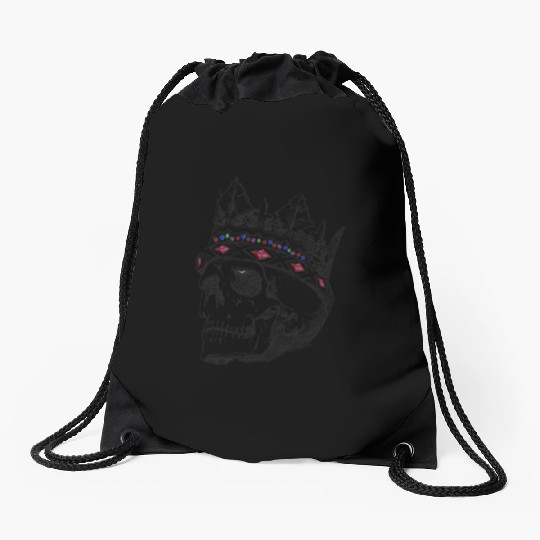 Royal Skull with Gems in Crown Drawstring Bags