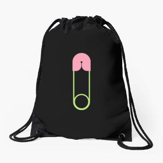 Safety pin closed Drawstring Bags
