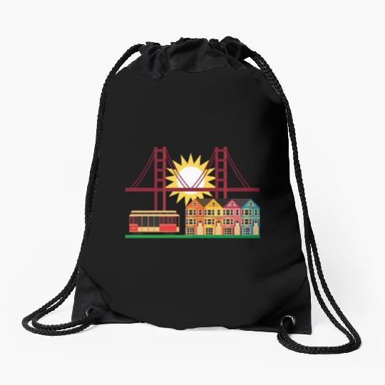 san francisco Drawstring Bags