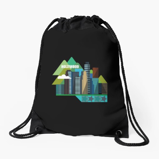 los angeles Drawstring Bags