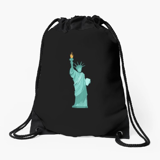 statue of liberty Drawstring Bags