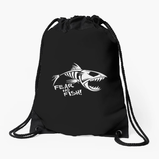 Fear No fish Bone Drawstring Bags