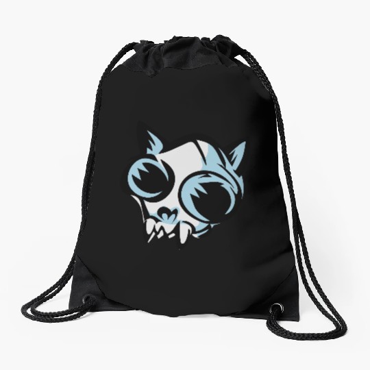 cat skull Drawstring Bags