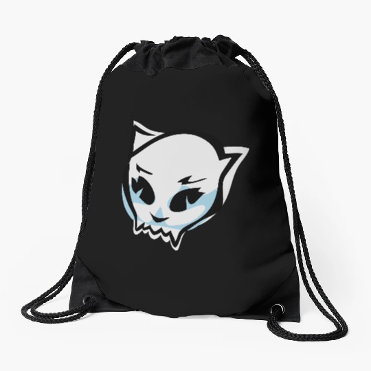 cat skull Drawstring Bags