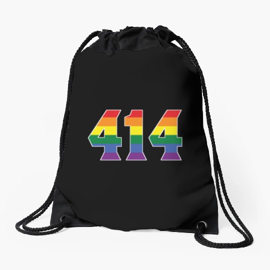Gay Pride 414 Milwaukee Area Code Drawstring Bags