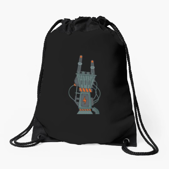 hard rock horns robot Drawstring Bags