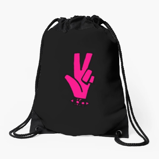 Punk Hand Peace Drawstring Bags
